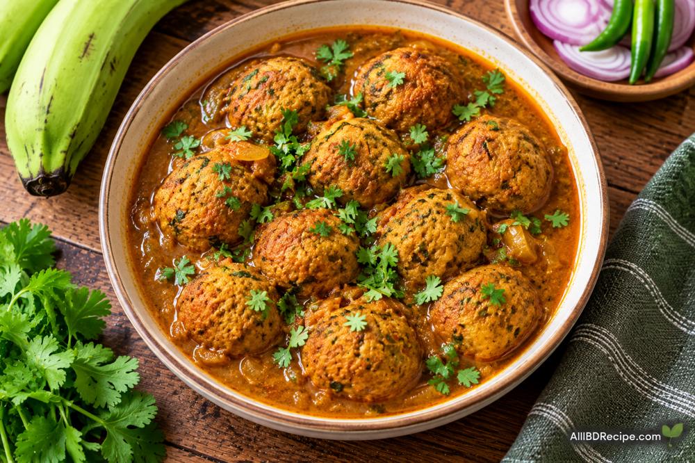 কাঁচা কলার কোপ্তা: নিরামিষ ঝোলে সুস্বাদু বড়া