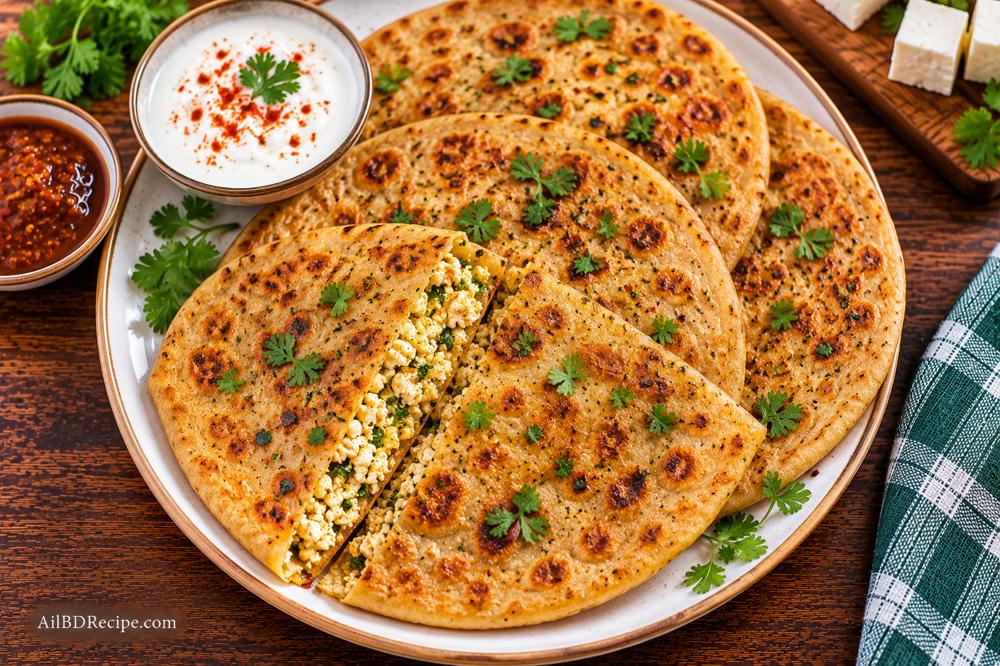 পনিরের পরোটা: নরম রুটির ভেতরে মসলাদার পুর