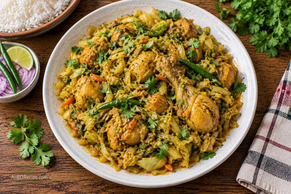 বাঁধাকপি দিয়ে মুরগি