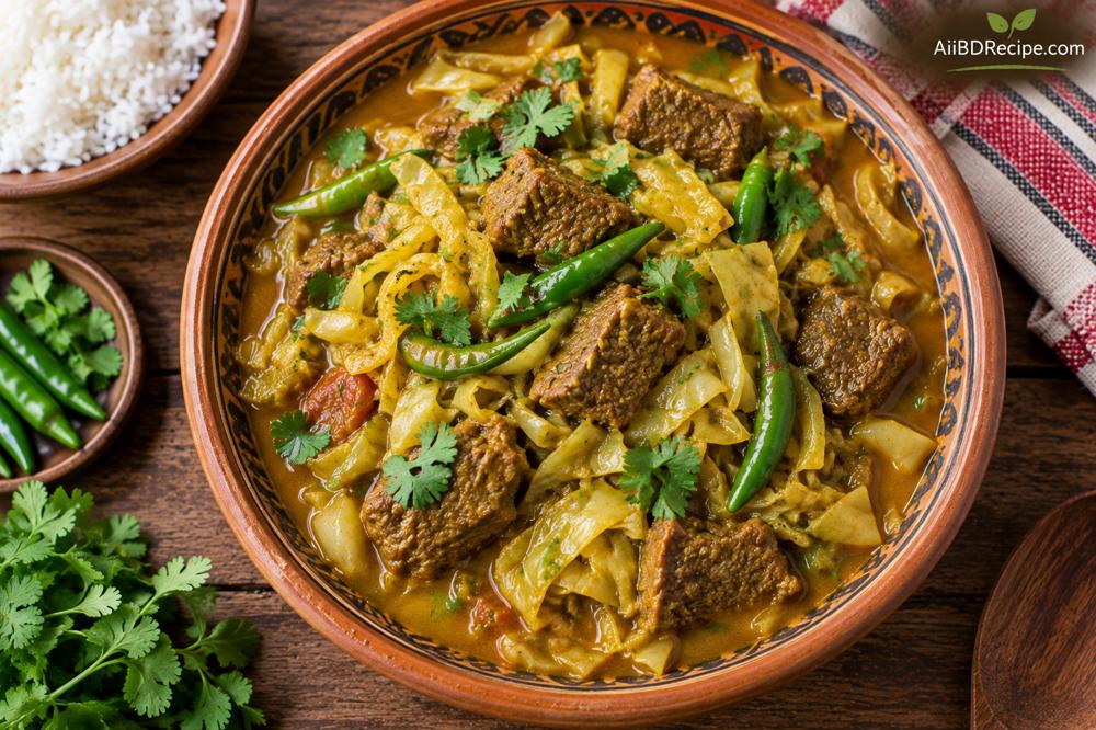 গরুর মাংসে বাঁধাকপির ঝাল