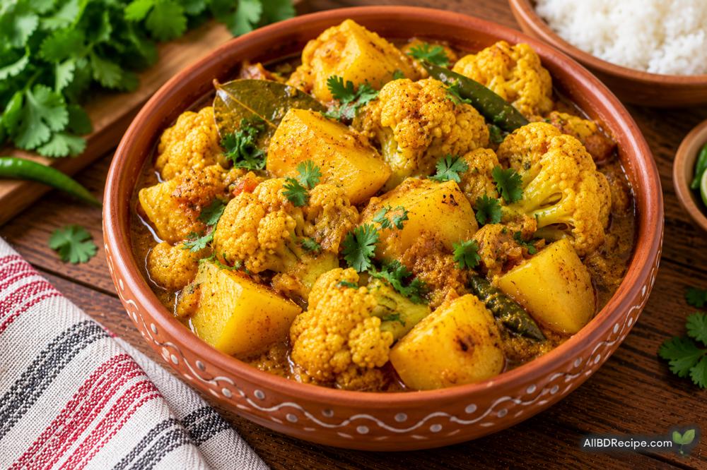 আলু-ফুলকপির ডালনা: পেঁয়াজ-রসুন ছাড়া ঘরোয়া রান্না