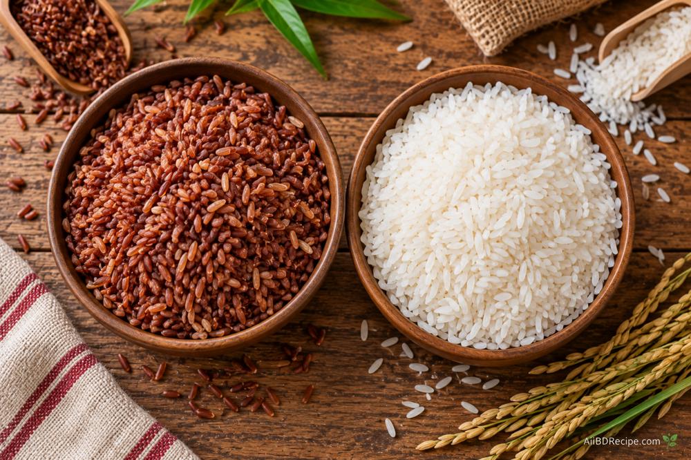 লাল চাল ও সাদা চালের পুষ্টিগুণে কী পার্থক্য