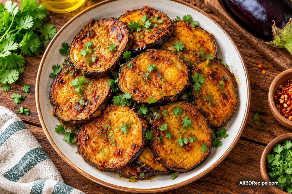বেগুন ভাজার সময় কম তেল শোষণের কৌশল